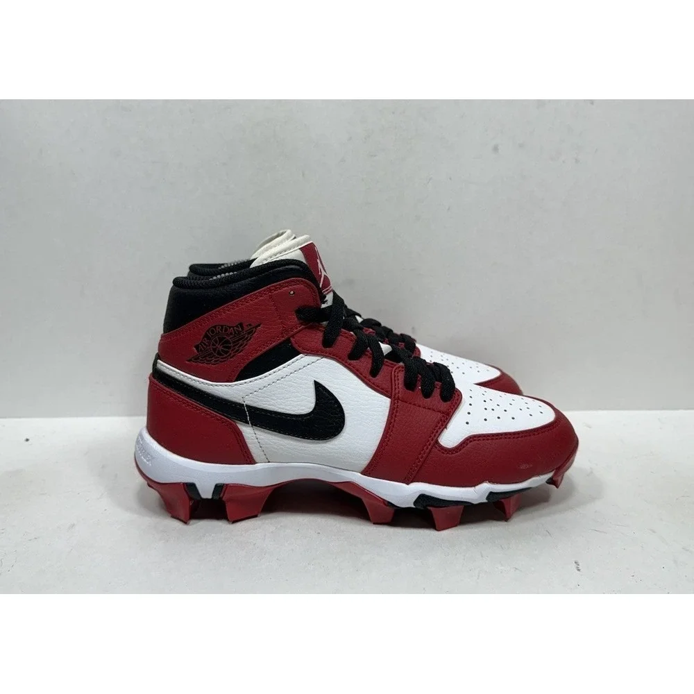 Jordan 1 Mid Cleats Chicago Red HF6883-106 Football‎ Size 6y Shoes Sneakers